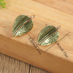 Leaf Shaped Earrings and Necklace Set Olive Green Jewelry for Gifts, Weddings, and Daily Wear