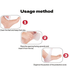 Silicone Heel Protectors for Cracking Relief, 3 Pairs