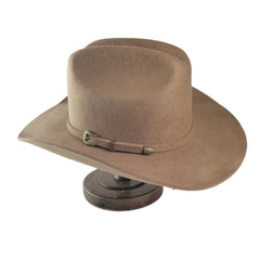 Western Mens Tweed Wool Cowboy Hat Metal Buckle Faux Wool Retro Knight Hat