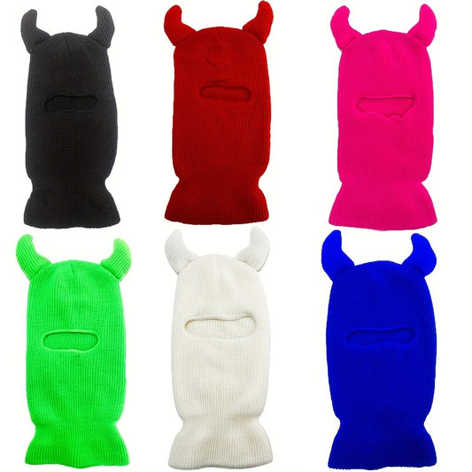Monster Ears Ski Mask Balaclava Y2K Knit Hat