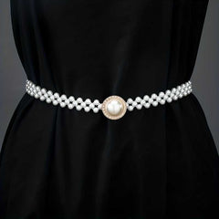 Adjustable Pearl Waist Chain Belt With Faux Pearl Accents for Women