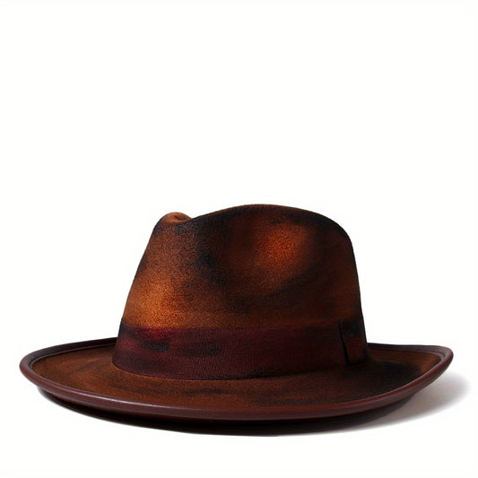 Woollen Fedora Hats Retro Art Coffee Fall Felt Wide Brim Jazz Hat