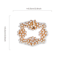 Faux Pearl Square Shoe Buckles For High Heels - Wedding Decoration