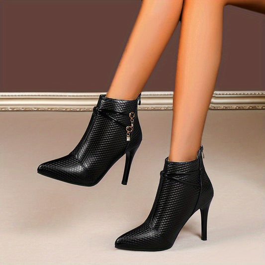 Women's Rhinestone Pendant Stiletto Ankle Boots