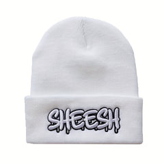SHEESH Embroidery Cold Hat Warm Knitted Wool Hat For Men And Women