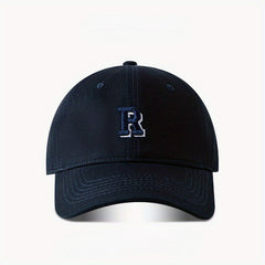 3D R Baseball Cap for Wide Head, Summer Cotton Peaked Cap for Men and Women