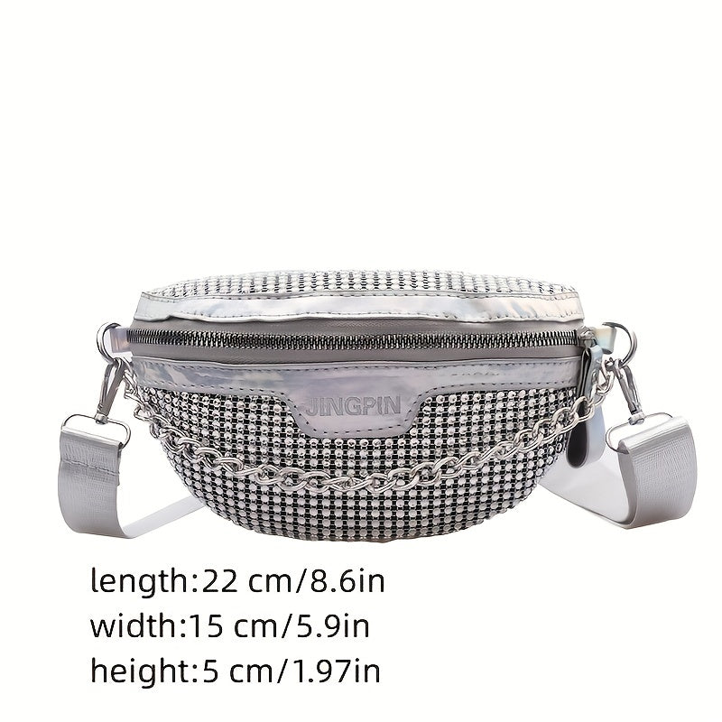 Rhinestone Chest Bag Glitter Crossbody Holographic Waist Purse