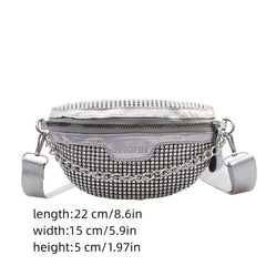 Rhinestone Chest Bag Glitter Crossbody Holographic Waist Purse