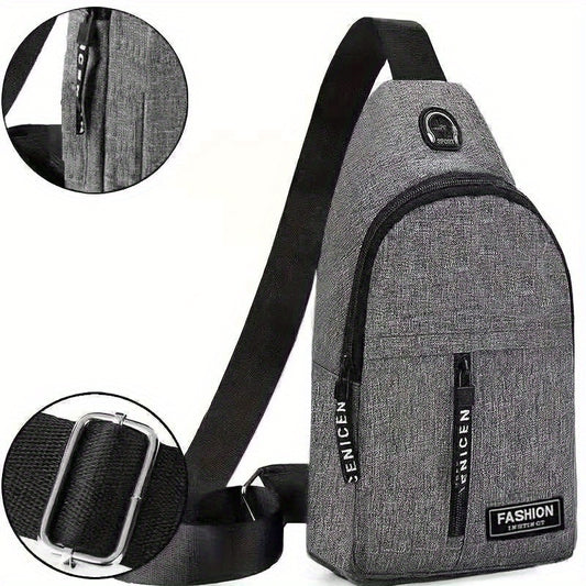 Men's Portable Travel Nylon Chest Bag Casual Sports Shoulder Crossbody Bag