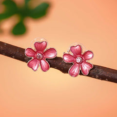 Elegant Floral Jewelry Set with Artificial Crystals Alloy Necklace and Earrings