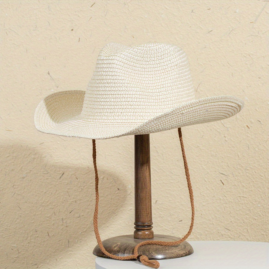 Casual Big Brim Jazz Hat Outdoor Beach Travel Sunscreen Straw Hat