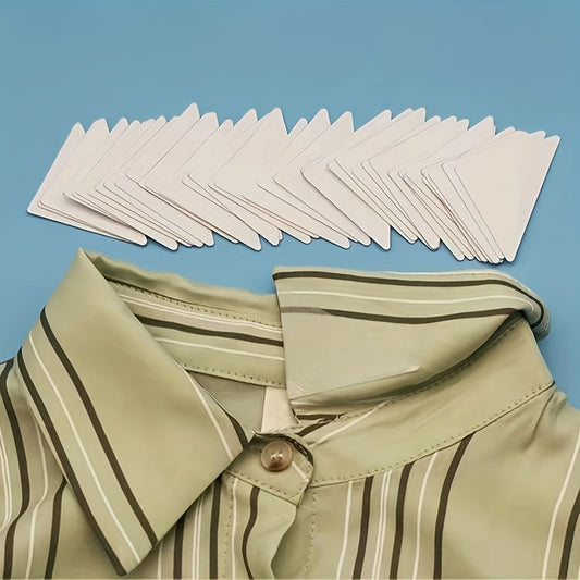 Collar Sticker For Shirt Anti-roll Inner Shaper Adhesive Pads - Pack of 30