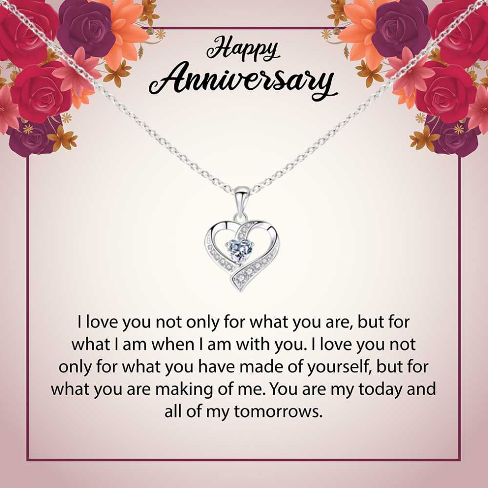 You Are My Present and Future, My Love, Charming Jewellery Keepsake with Warm Anniversary Wishes.