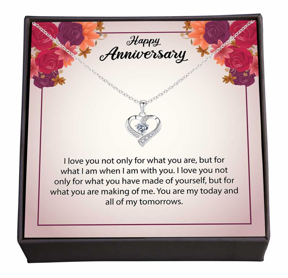 You Are My Present and Future, My Love, Charming Jewellery Keepsake with Warm Anniversary Wishes.