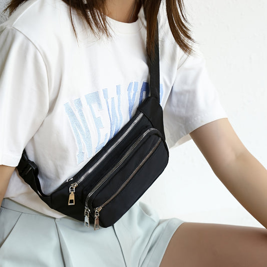 Nylon Chest Bag Zipper Fanny Pack for Women