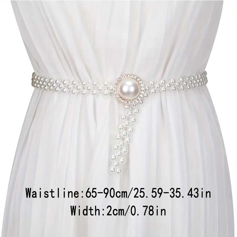 Adjustable Pearl Waist Chain Belt With Faux Pearl Accents for Women