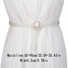 Adjustable Pearl Waist Chain Belt With Faux Pearl Accents for Women