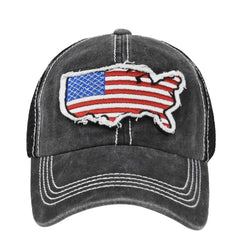 Embroidered American Flag Baseball Cap Duck Tongue Mesh Sunshade Net Cap
