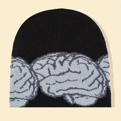 Men's Brain Beanie Knitted Hat Winter Warm Skull Cap