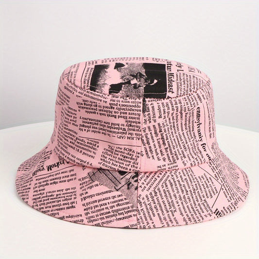 Fisherman Hat Newspaper Pattern Basin Hat Spring And Summer Sun Hat