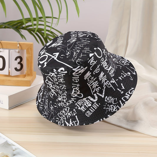 Men's Sun Hat Letter Print Bucket Hat Male Basin Hat