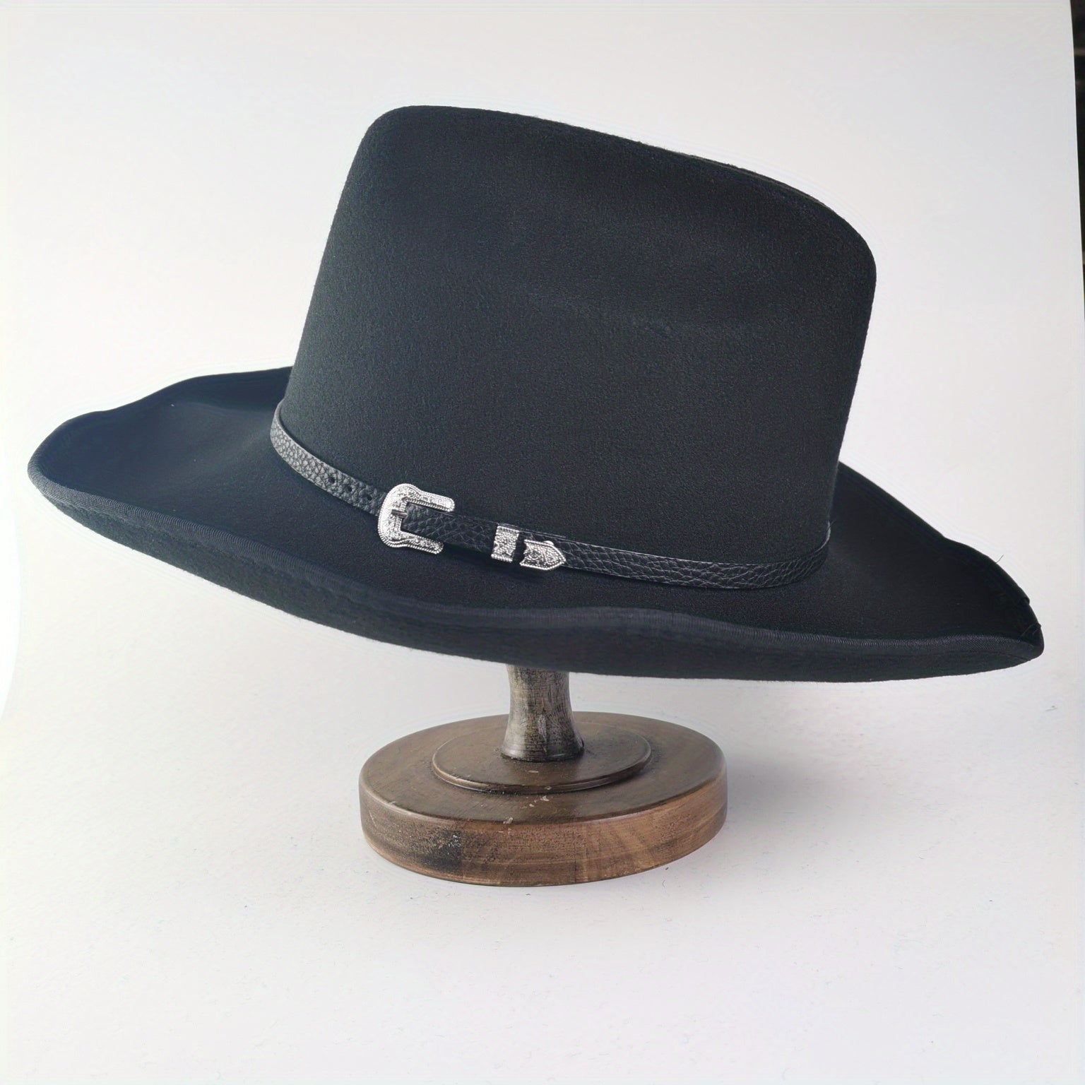 Mens Tweed Western Cowboy Hat Cocked Hump Autumn Winter Riding Hat
