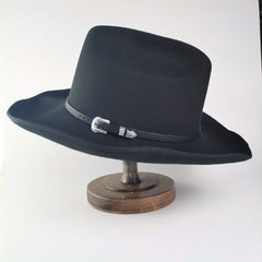 Mens Tweed Western Cowboy Hat Cocked Hump Autumn Winter Riding Hat