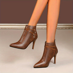Women's Rhinestone Pendant Stiletto Ankle Boots