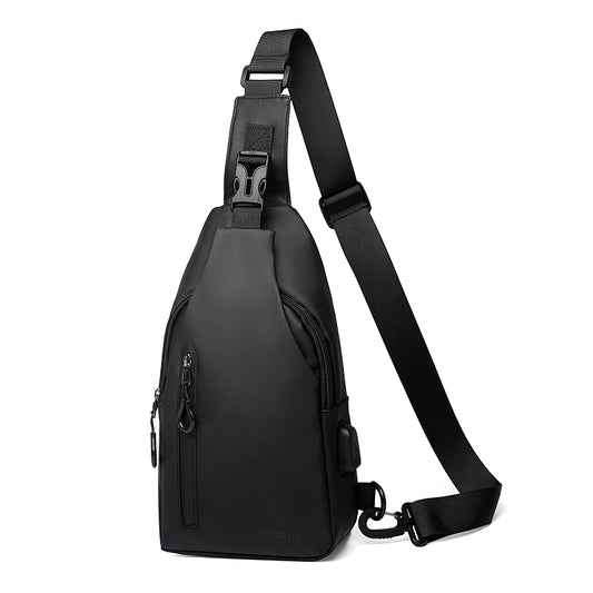 Sling Bag Shoulder Backpack Chest Bags Crossbody Daypack with USB Cable