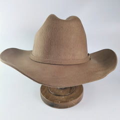 Western Mens Tweed Wool Cowboy Hat Metal Buckle Faux Wool Retro Knight Hat