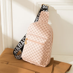 Geometric Graphic Sling Bag Shoulder Chest Bag Wide Strap
