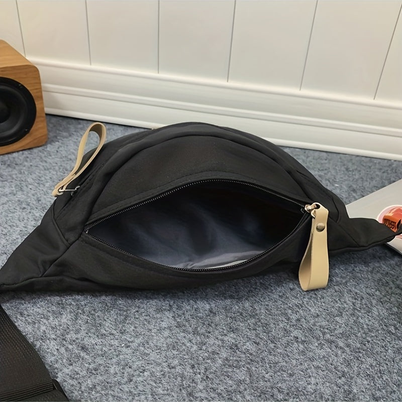 Men's Casual Letter Patch Chest Bag Travel Outdoor Sports Shoulder Bag