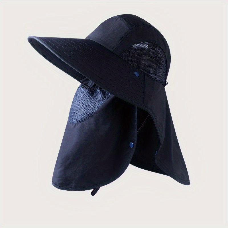 Men's Summer Wide Brim Face Covering Cape Hat
