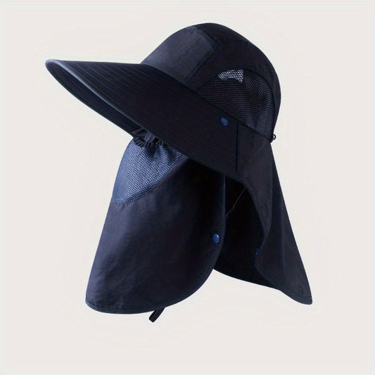 Men's Summer Wide Brim Face Covering Cape Hat