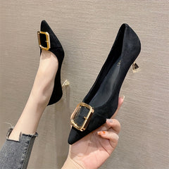 Women's Square Metal Mid Heel Pumps