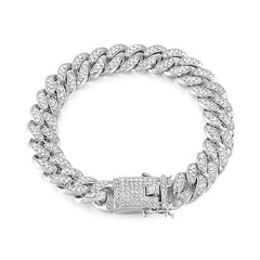 Unisex Silver And Gold Plated Zirconia Elegant Chain Bracelets