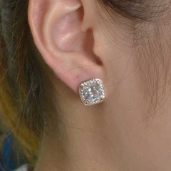 Women's Silver Plated Earrings With Cubic Zirconia Stones