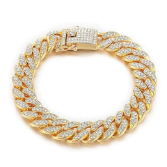 Unisex Silver And Gold Plated Zirconia Elegant Chain Bracelets