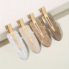 4pcs Simple Mixed Color Side Hair Clips Elegant Ladies Headwear