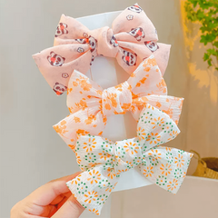 The 3 Pcs Exquisite Floral Pattern Elegant Bow Hair Clips For Women