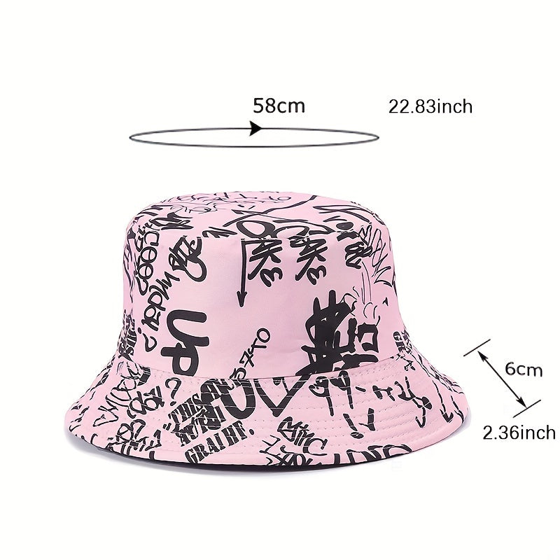 Men's Sun Hat Letter Print Bucket Hat Male Basin Hat