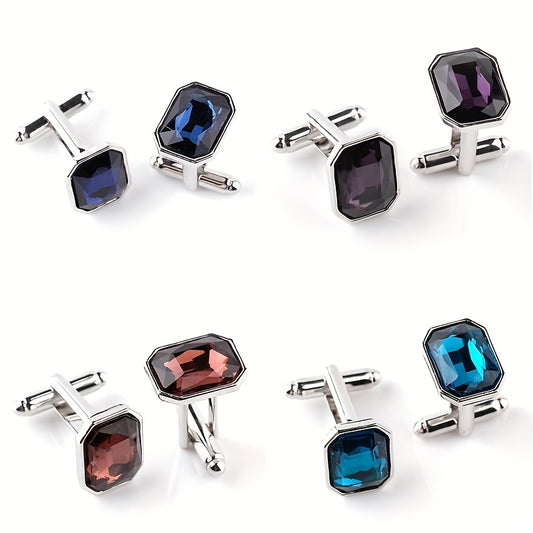 Rhinestone Cufflinks Suit Button Shirt Studs