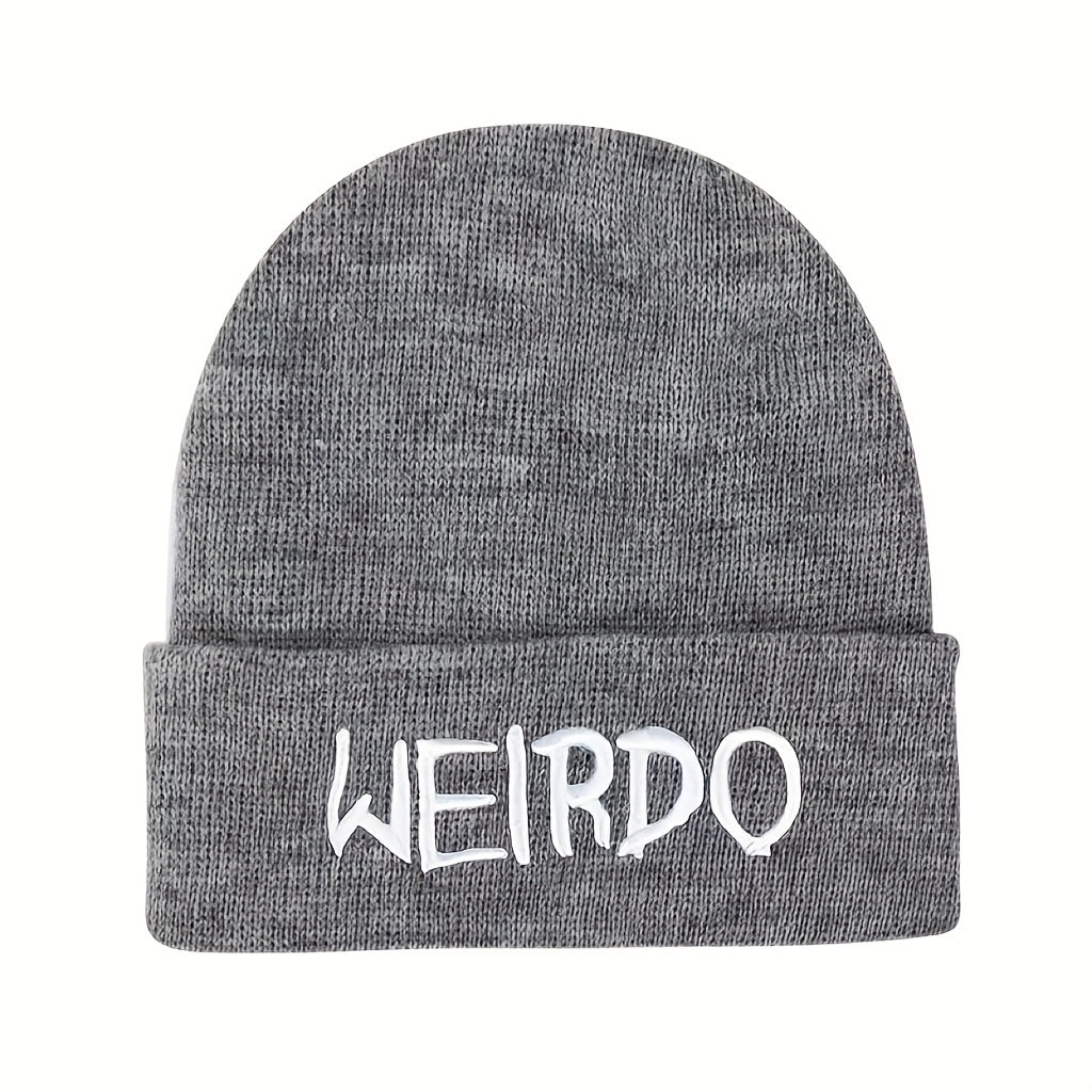 3D Letter Weirdo Beanie Hip Hop Hat Street Windproof Knitted Hat