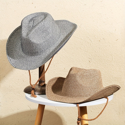 Casual Big Brim Jazz Hat Outdoor Beach Travel Sunscreen Straw Hat
