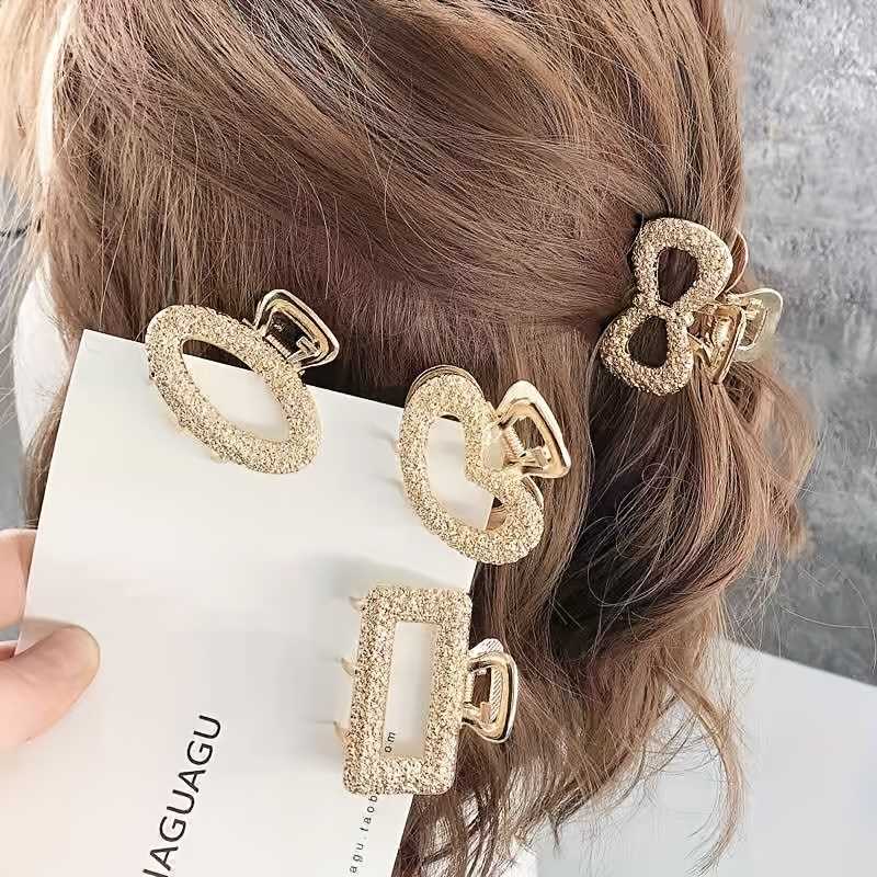 The 5pcs Vintage Hollow Out Hair Grab Clips For Women, non slip ponytail holders