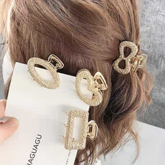 The 5pcs Vintage Hollow Out Hair Grab Clips For Women, non slip ponytail holders