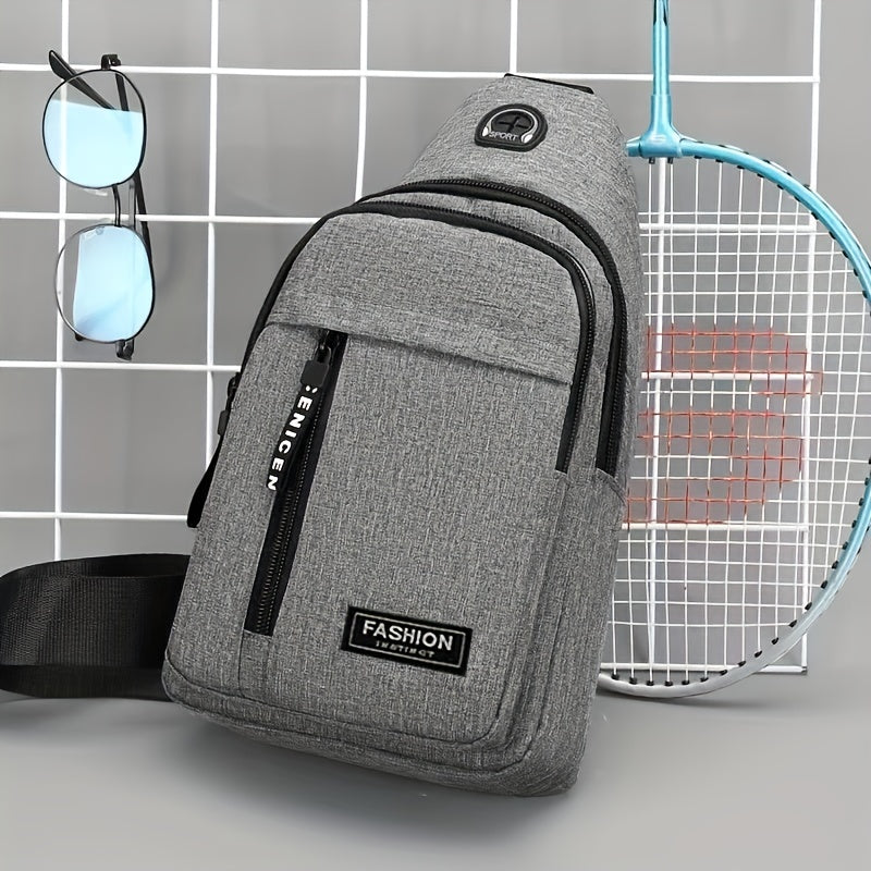 Men's Portable Travel Nylon Chest Bag Casual Sports Shoulder Crossbody Bag