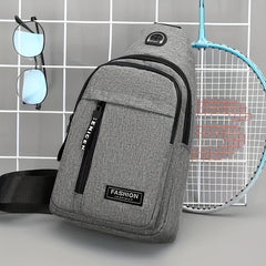 Men's Portable Travel Nylon Chest Bag Casual Sports Shoulder Crossbody Bag