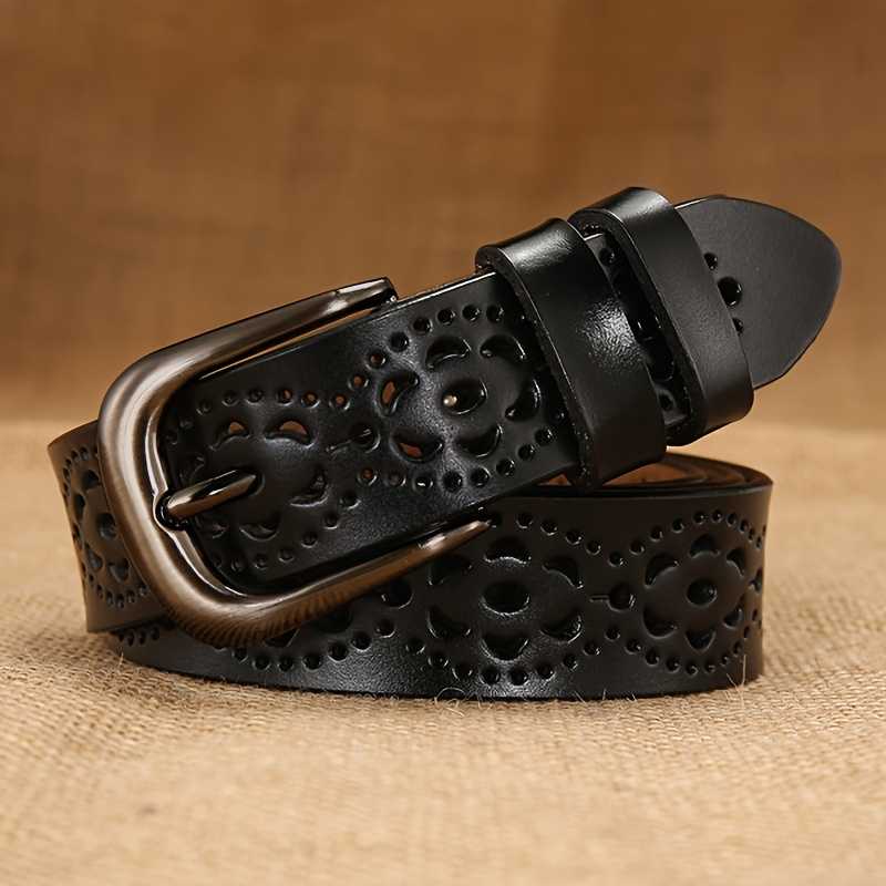 Vintage Hollow Out Punk Belt with Pin Buckle for Women Classic Jeans