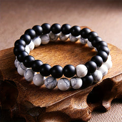 Unisex Stainless Steel Dazzling Luminous Crown Heart Beads Magnetic Bracelet